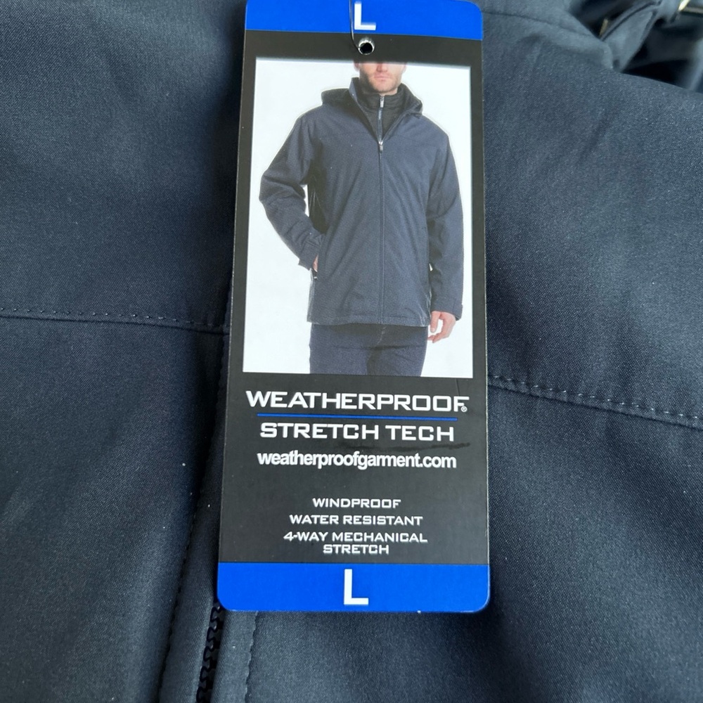 Weatherproof Stretch Tech Hooded Jacket Blue Wind… - image 8